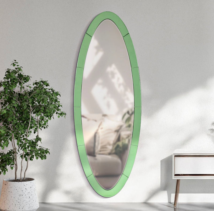 Specchio Da Muro Oslo Verde 55X2X150 Elegante E Raffinato