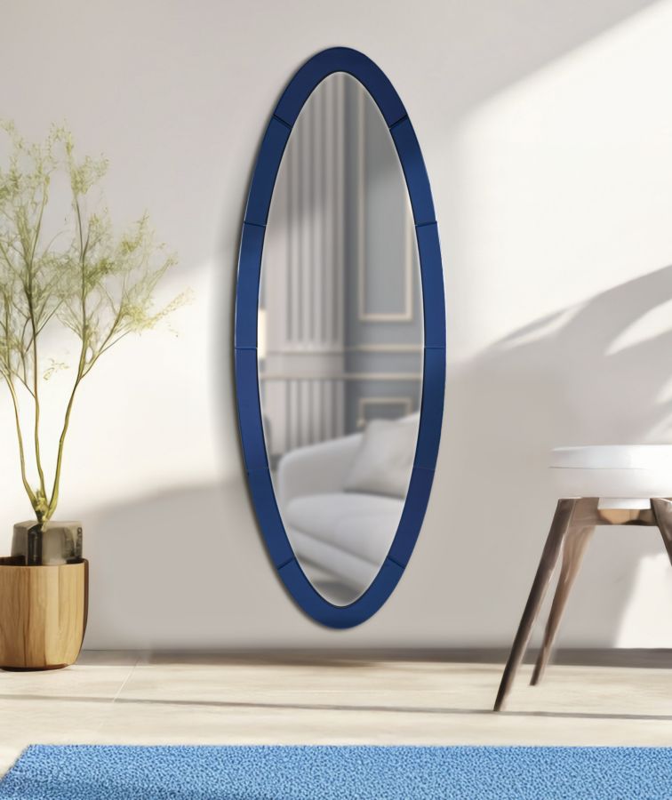 Specchio Da Muro Oslo Blu Cm 55X2X150 Elegante E Funzionale