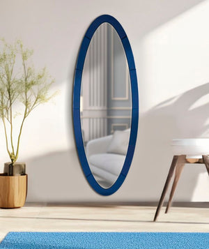 Specchio Da Muro Oslo Blu Cm 55X2X150 Elegante E Funzionale