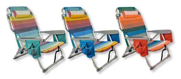 Spiaggina Alluminio 5 Posizioni - Multicolor, Richiudibile e Leggera