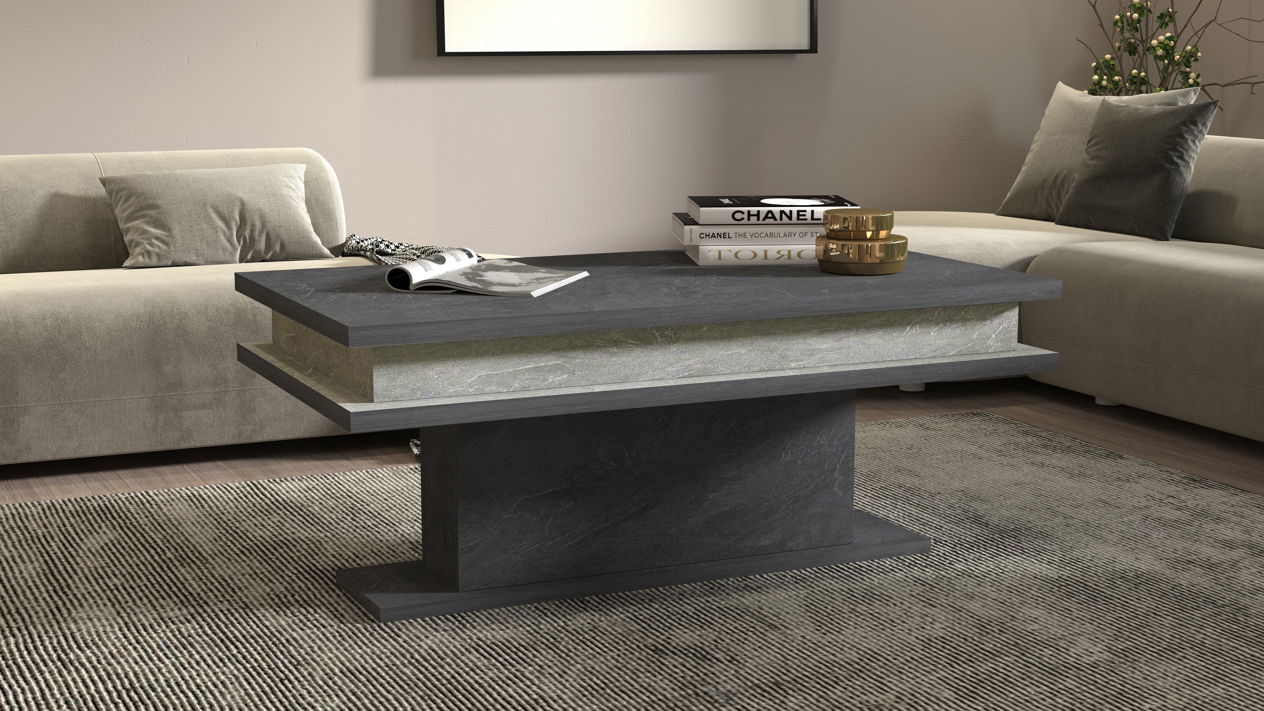 Tavolino da caffè LITTLE BIG 100cm con illuminazione a LED RGB