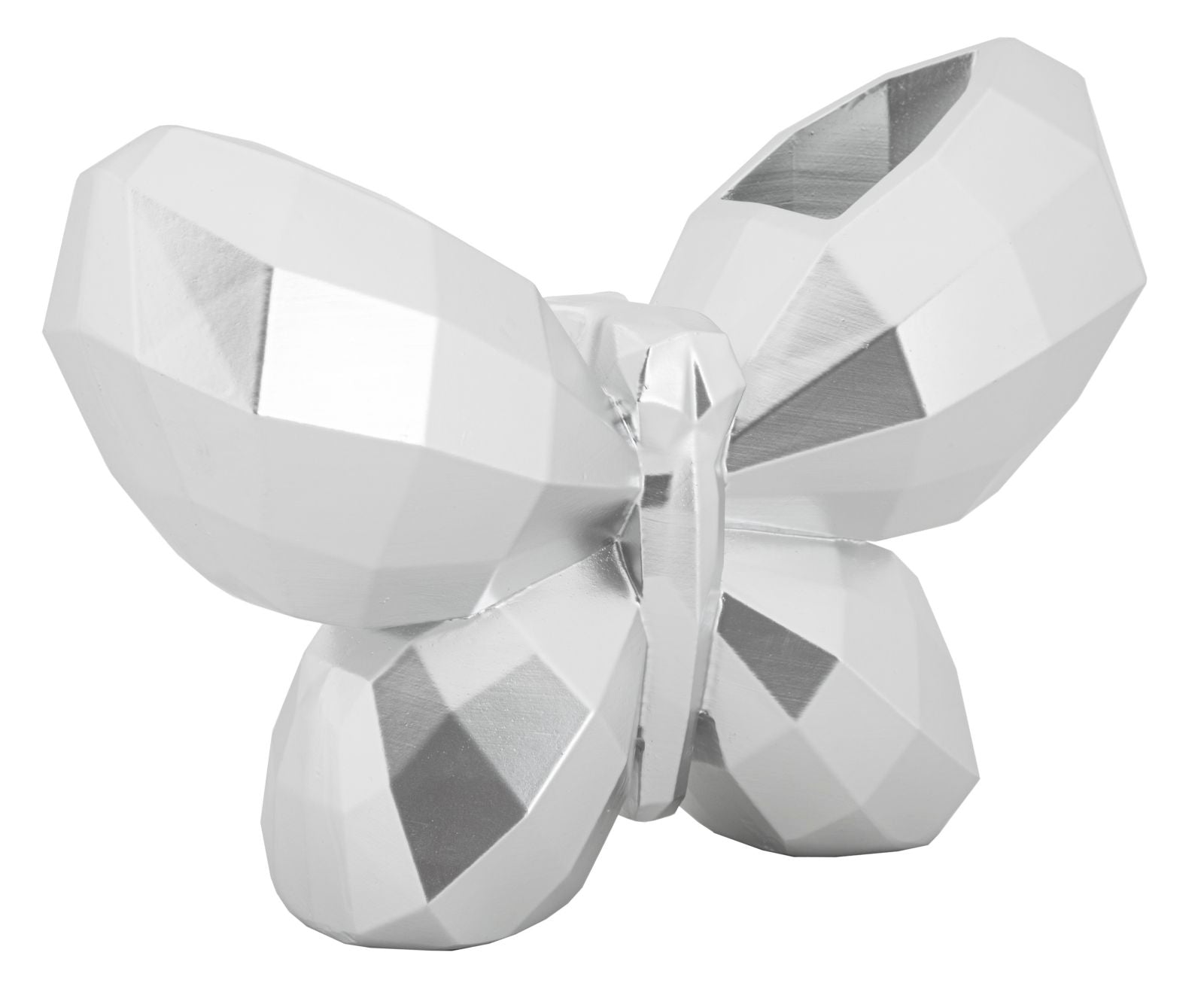 Vaso Butterfly Silver Cm 22,5X8X15 Design Elegante Unico