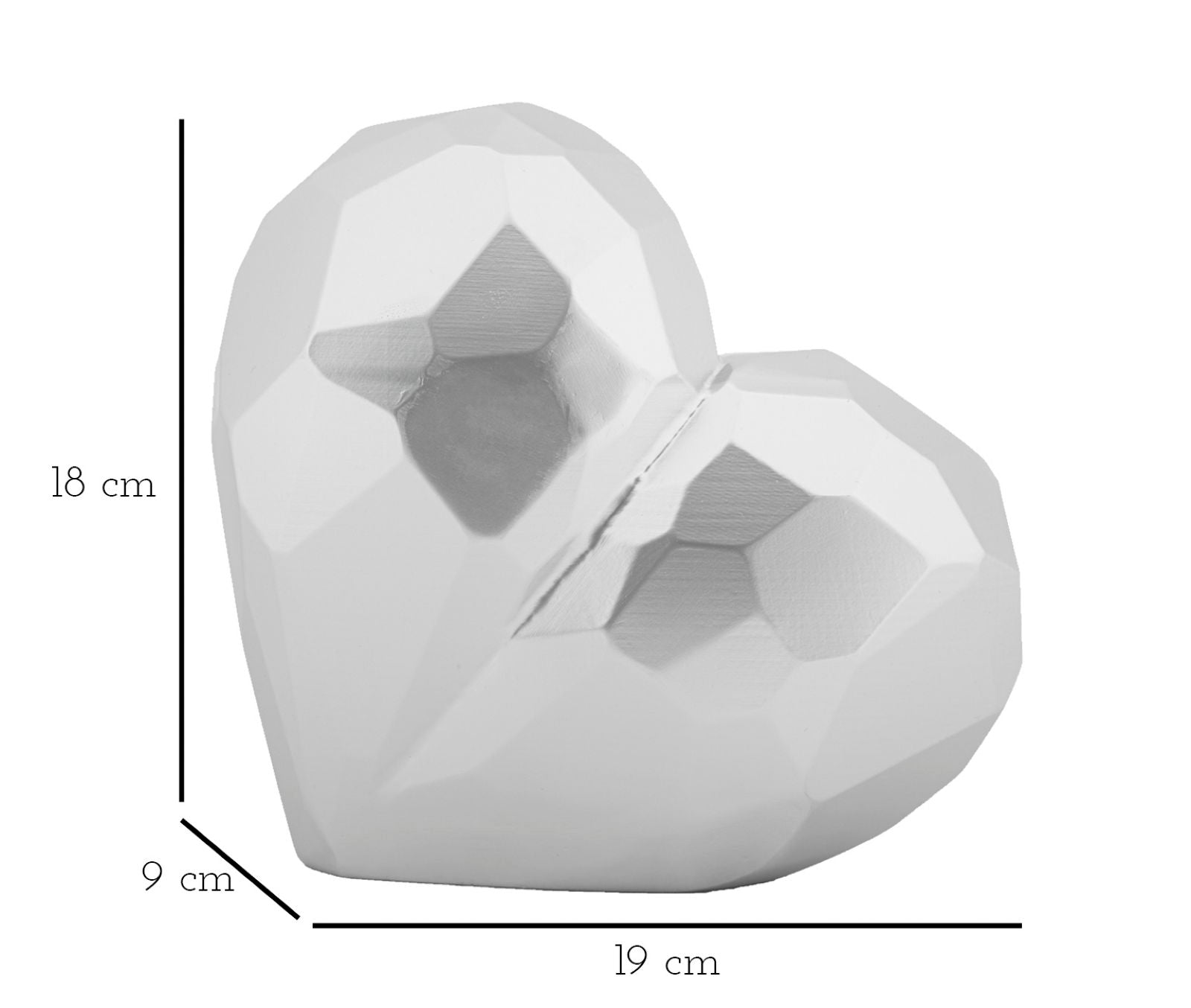 Vaso Heart Silver Cm 19X9X18 Elegante e Moderno