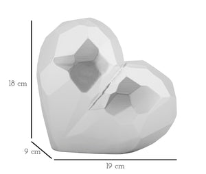 Vaso Heart Silver Cm 19X9X18 Elegante e Moderno