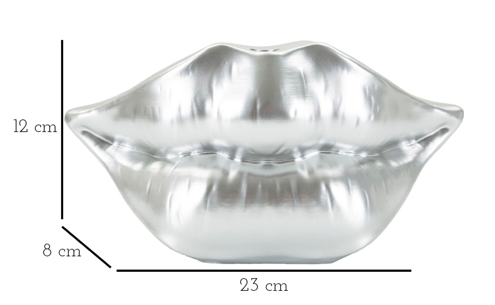 Vaso Mouth Lip Silver Cm 23X8X12 Design Unico e Elegante
