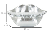 Vaso Mouth Lip Silver Cm 23X8X12 Design Unico e Elegante