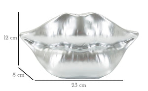 Vaso Mouth Lip Silver Cm 23X8X12 Design Unico e Elegante