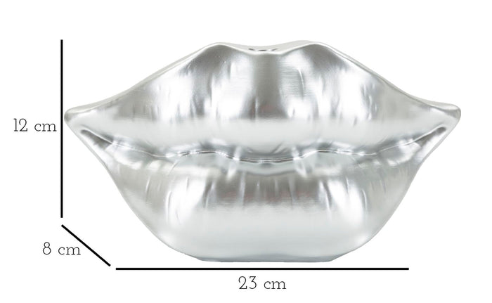 Vaso Mouth Lip Silver Cm 23X8X12 Design Unico e Elegante