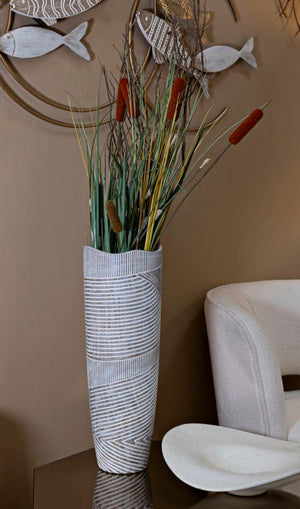 Vaso Resina Woody Cm Ø 19X55 Design Elegante e Versatile