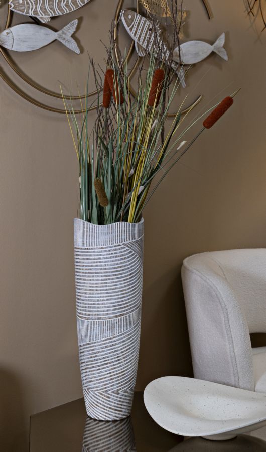 Vaso Resina Woody Cm Ø 19X55 Design Elegante e Versatile