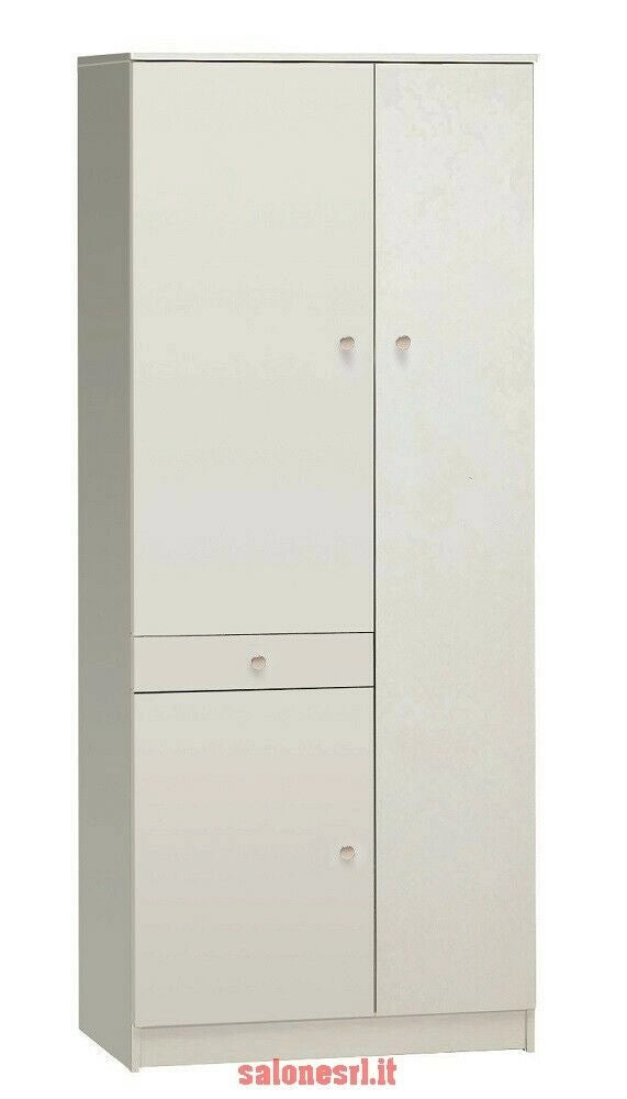 KIT ARMADIO MULTIUSO CON 6 RIPIANI REGOLABILI H183 L77 P34 Cm FINITURA BIANCO SARMOG 323k