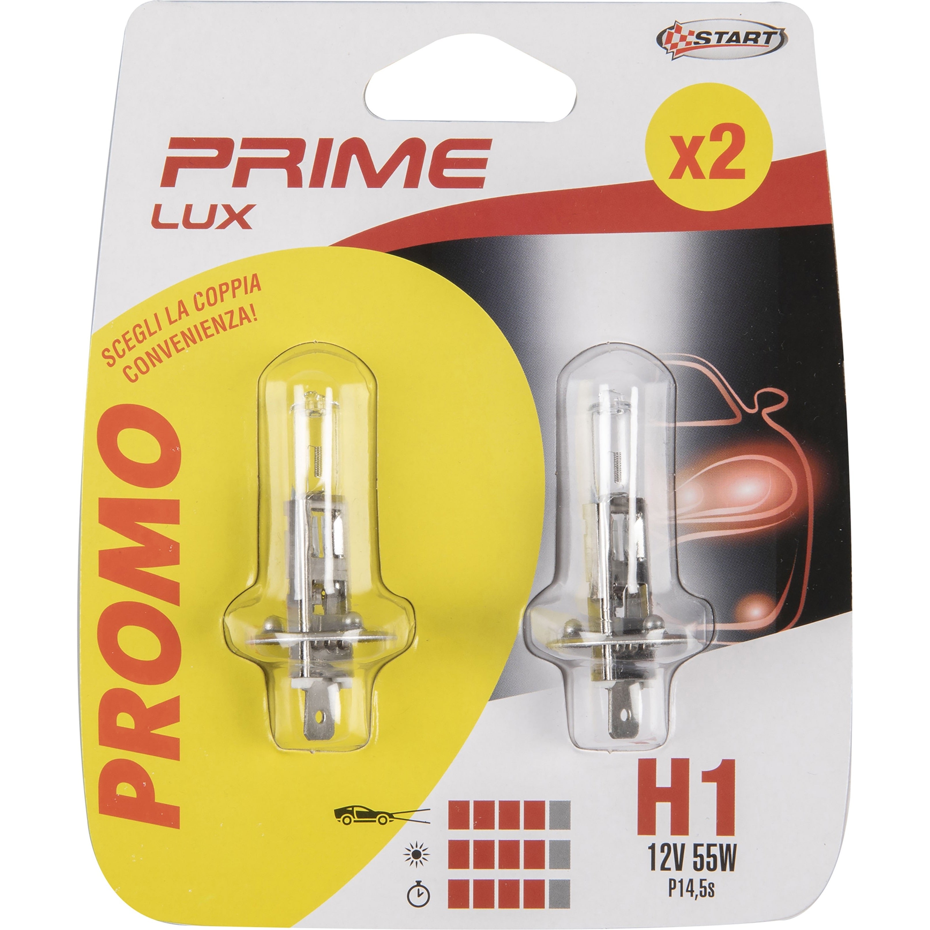 SET 2 LAMPADINE PRIME LUX H1 12V 55W P14.5S.