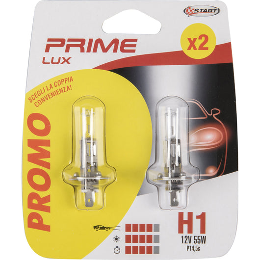 SET 2 LAMPADINE PRIME LUX H1 12V 55W P14.5S.