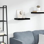 Scaffale a Parete Nero Lucido 40x23x3,8 cm in MDF cod mxl 72001