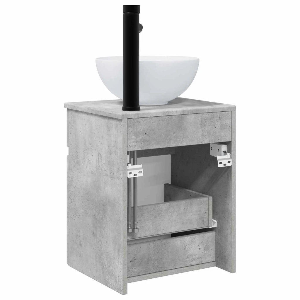 Mobile lavabo da parete Grigio Cemento 39 x 35 x 63 cm 890545
