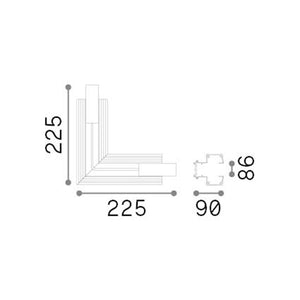 Incasso Dx-Sx E Connettore Binario Arca Corner Alluminio Nero