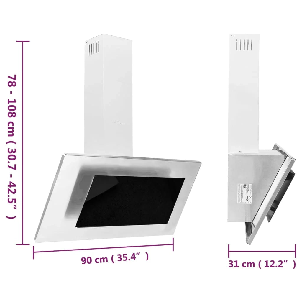 Cappa a parete da 90 cm in acciaio inox e vetro temperato argento 02_0005858