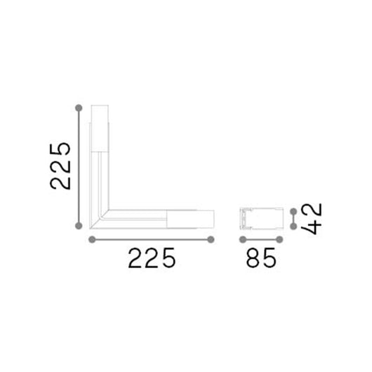 Superficie Angolare Dx-Sx E Connettore Binario Arca Corner Alluminio Nero