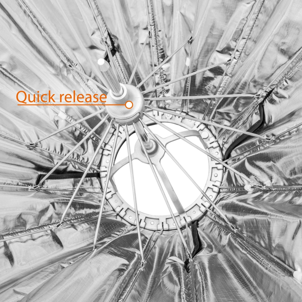 Studio Line Deep Rota Softbox QA70, Octabox per luce, 70cm di Ø, 56cm di profondità, pieghevole, con griglia, diffusore interno ed esterno, speedring, per sistema flash da studio a clip