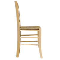 Sedia da cucina Loris in legno naturale con seduta in paglia per casa ristorante