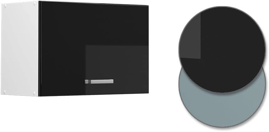 Pensile da cucina R-Line, Nero lucido, 60 cm Piatto, per la libera combinazione all'interno di sistemi cucina modulari