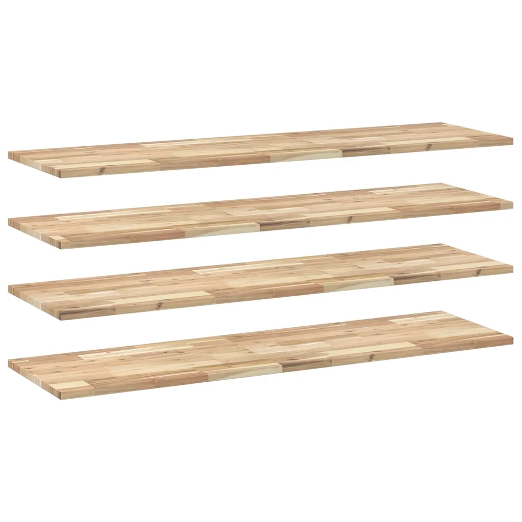 Mensole da Parete 4 pz 120x40x2 cm Legno Acacia Non Trattato