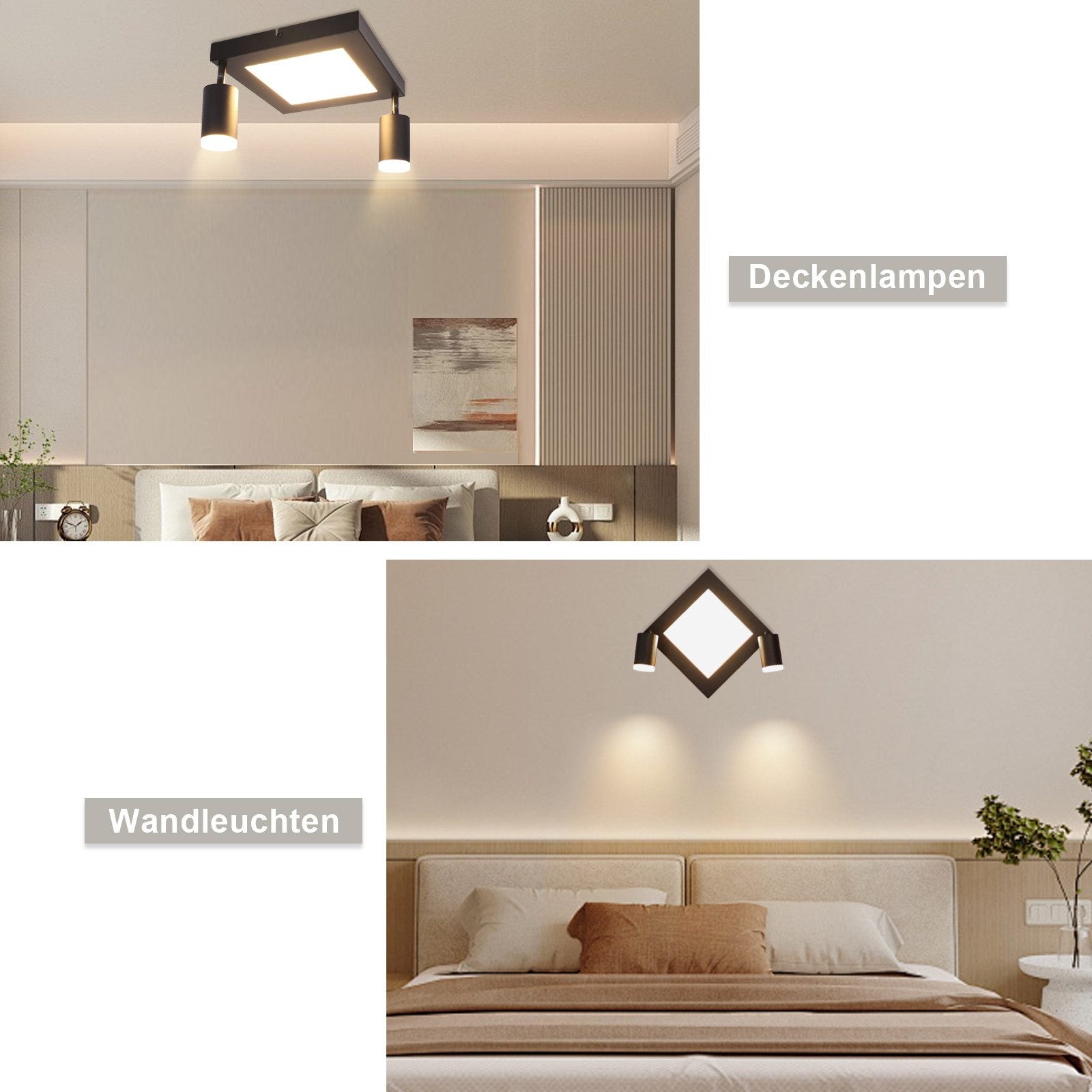 ZMH Faretto da soffitto 2 fiamme nero 3000K faretto da soffitto lampada da camera da letto per corridoio