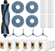 Kit di accessori di sostituzione per aspiratore a rotazione omni - 1 spazzola principale, 4 pad per spazzola, 4 spazzole laterali, 4 filtri HEPA, 6 sacchi per polvere di sostituzione