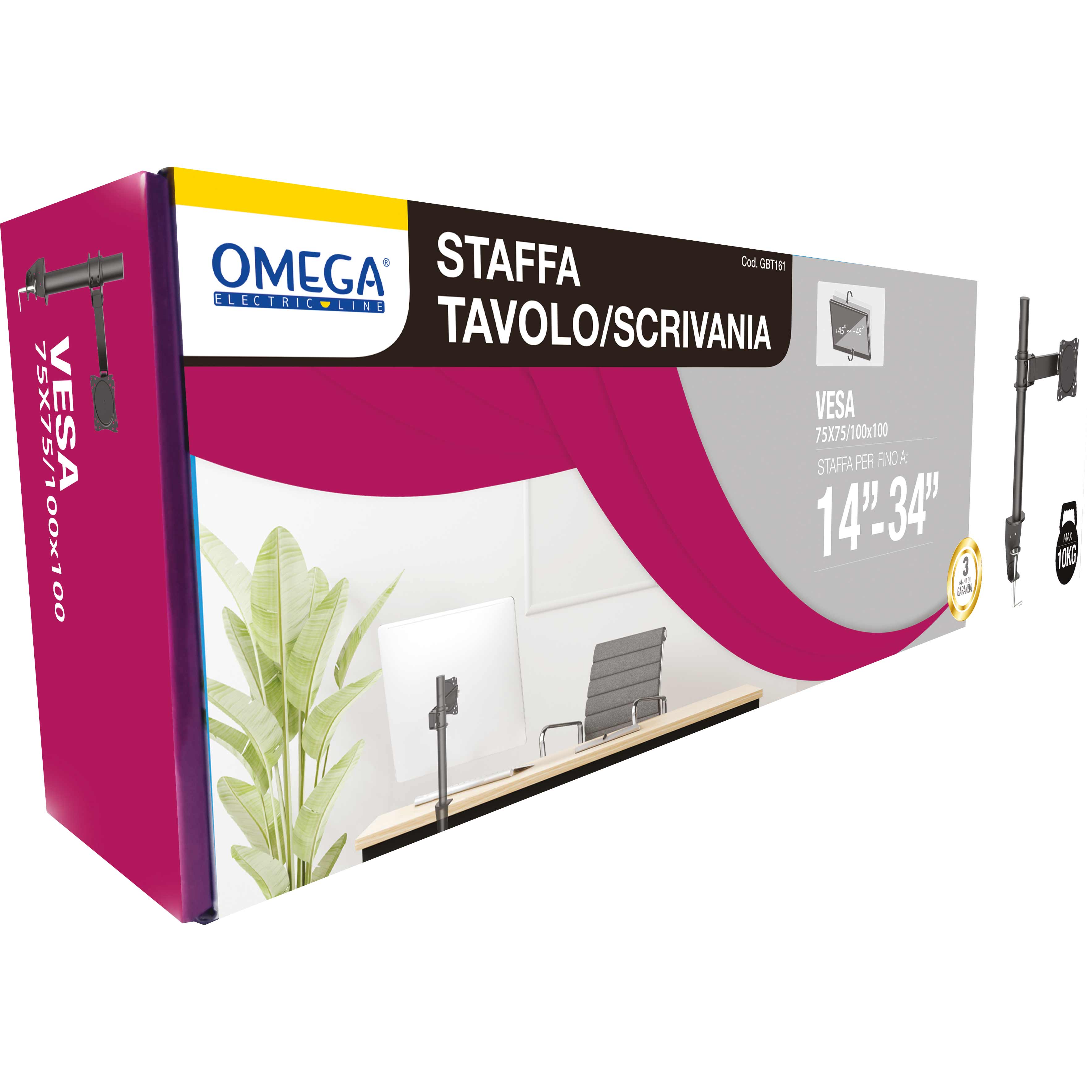 Staffa da Tavolo per Monitor PC o TV – Supporto Regolabile Universale