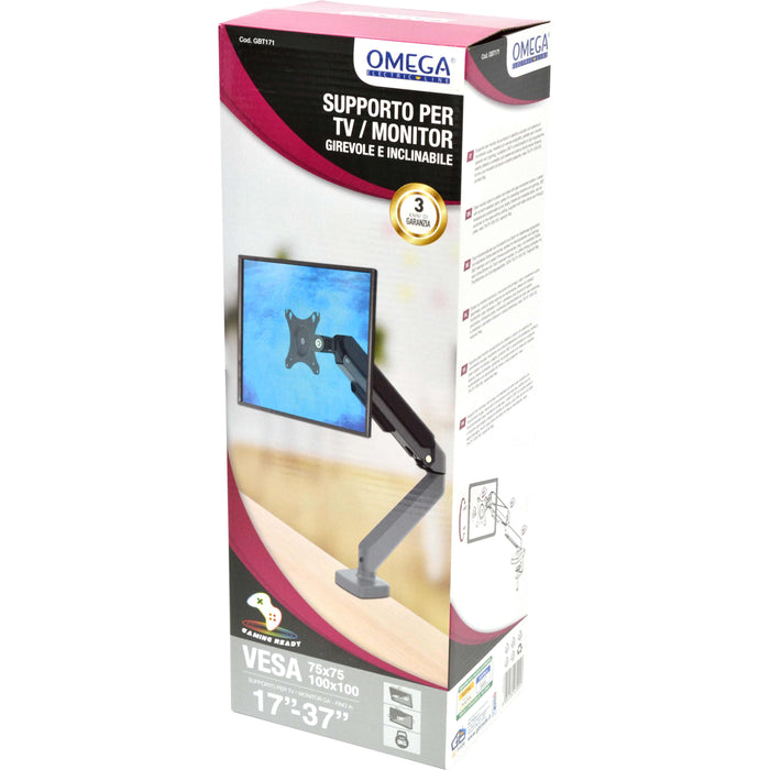 Supporto da Parete per Monitor e TV 17"-37" Regolabile – Nero