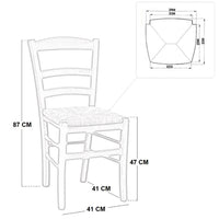 Sedia da pranzo Paesana in legno noce scuro con seduta in paglia cucina casa