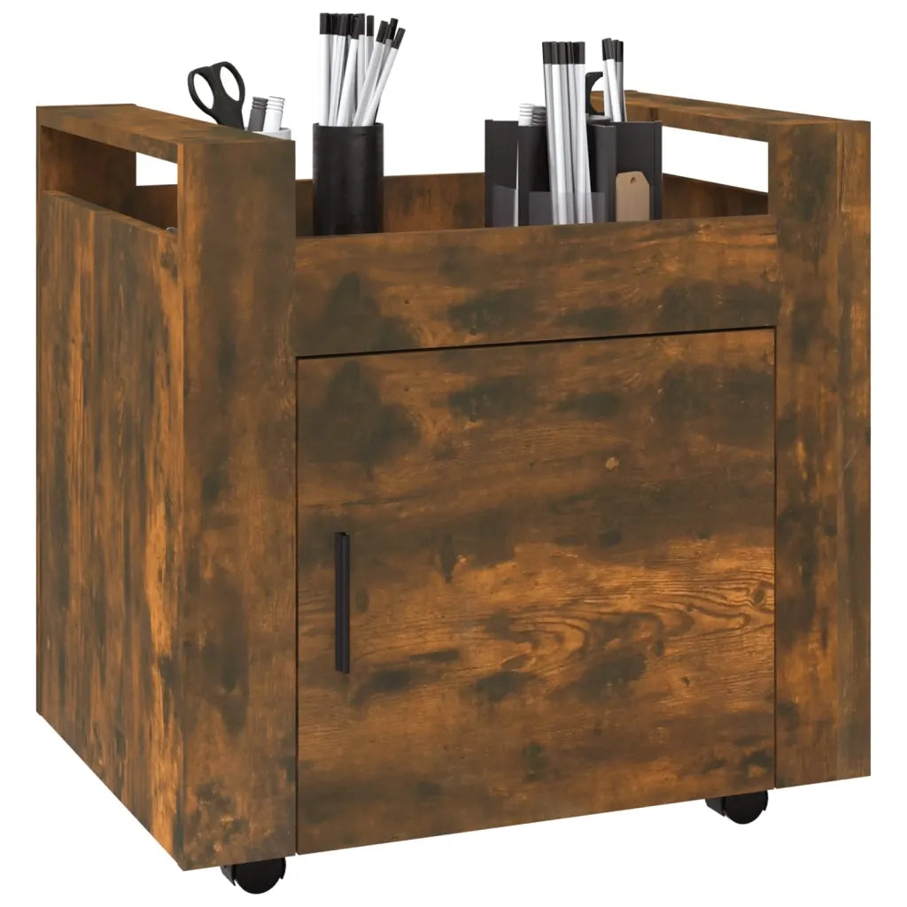 Carrello Scrivania rovere fumo 60x45x60 cm Legno Multistrato cod mxl 39962