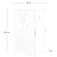 Cassetta portachiavi per casa appendichiavi da parete in legno bianco cuori blu