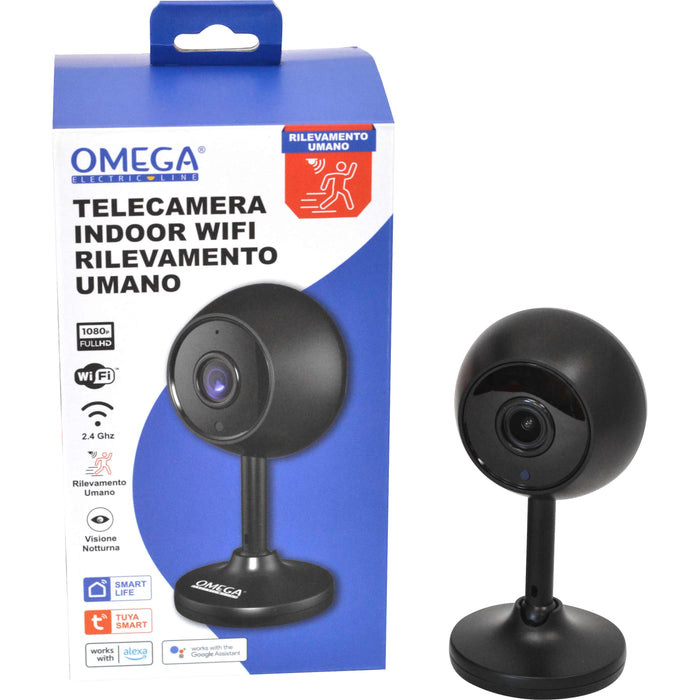 Telecamera Smart WiFi Mini FHD 1080P Nera – Rilevamento Umano Intelligente