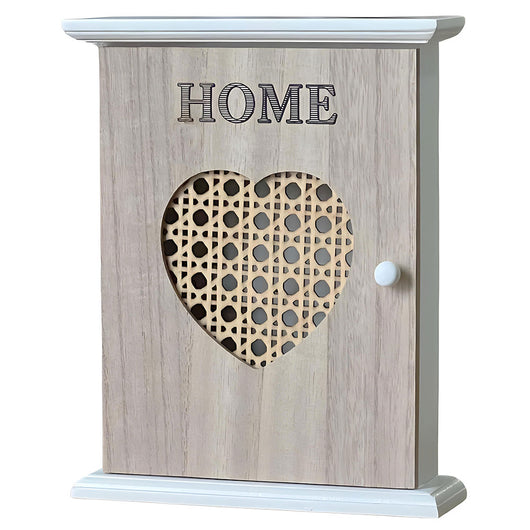 Portachiavi parete casa cassetta portachiavi legno bianco con cuore intagliato