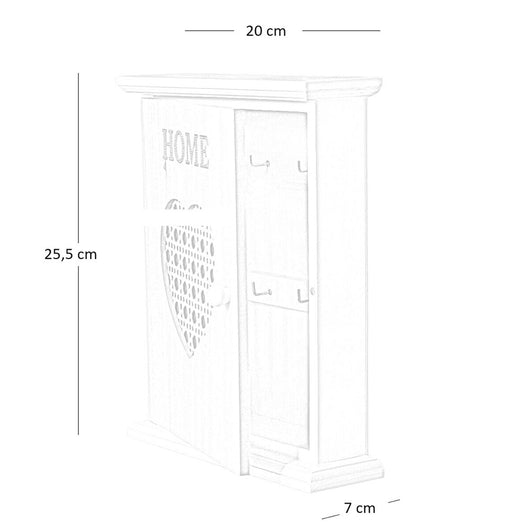 Portachiavi parete casa cassetta portachiavi legno bianco con cuore intagliato