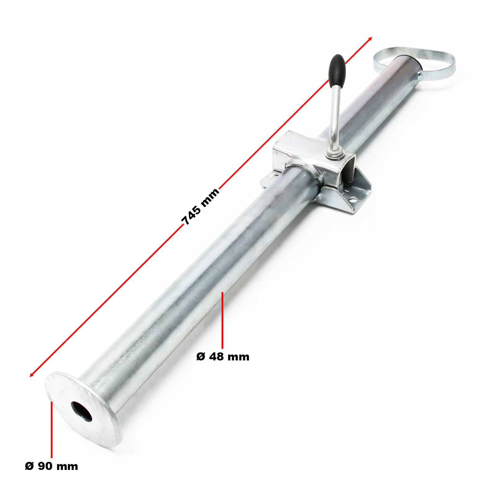 Piede stabilizzatore per rimorchio carrello appendice 2 pz. 700 mm x Ø 48 mm con morsa di supporto