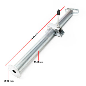 Piede stabilizzatore per rimorchio carrello appendice 2 pz. 700 mm x Ø 48 mm con morsa di supporto
