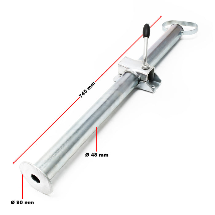 Piede stabilizzatore per rimorchio carrello appendice 2 pz. 700 mm x Ø 48 mm con morsa di supporto
