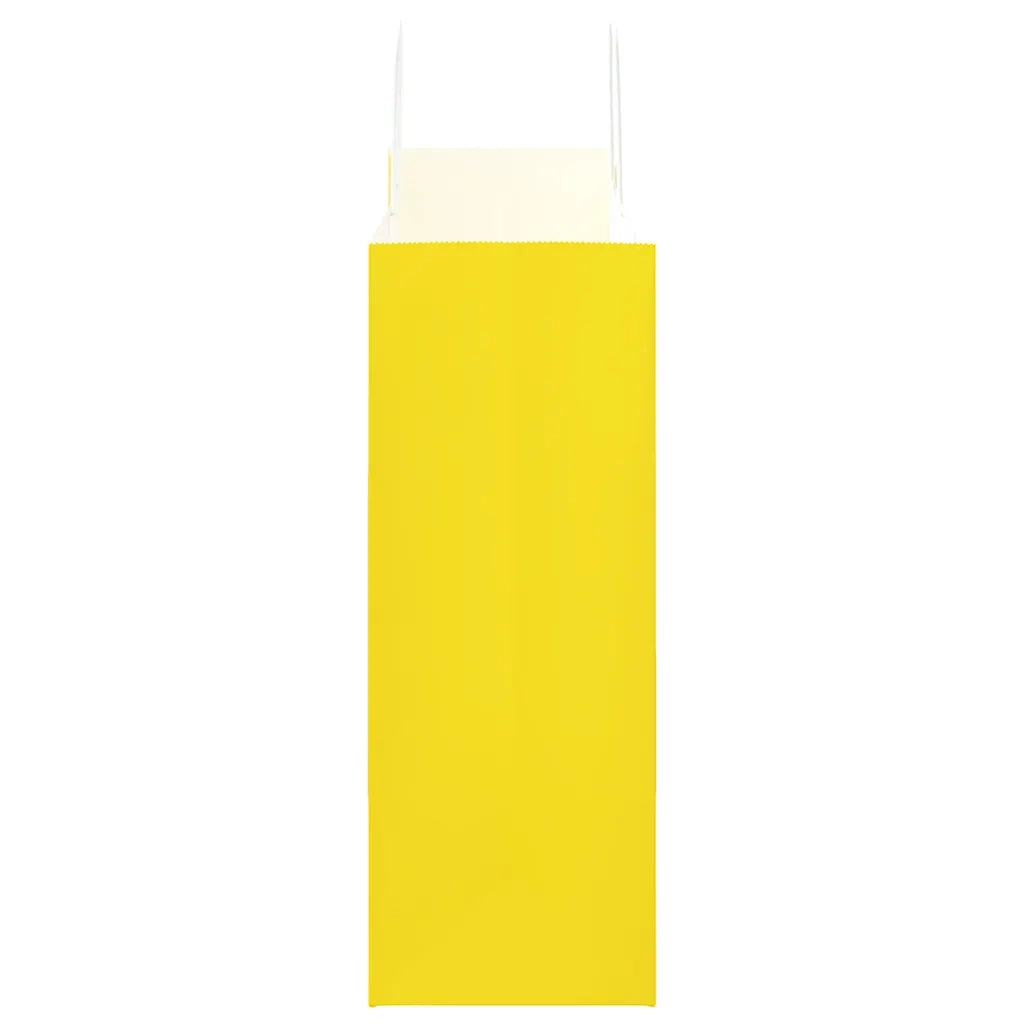 vidaXL Sacchetti di Carta 50 pz con Manici Gialli 32x17x44 cm