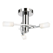 Plafoniera moderna cromata Havana 3 luci G9 vetro Endon