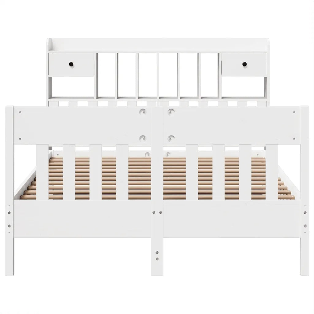 Giroletto senza Materasso Bianco 160x200 cm Legno Massello Pino 3323255