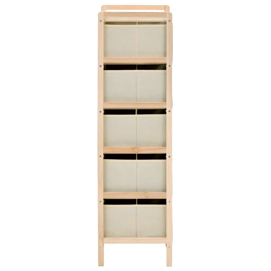 Armadietto in Cedro con 5 Cesti in Tessuto Beige cod mxl 53695
