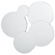 Specchio da parete in vetro e MDF argento 80 x 82 cm Design a cerchi senza cornice