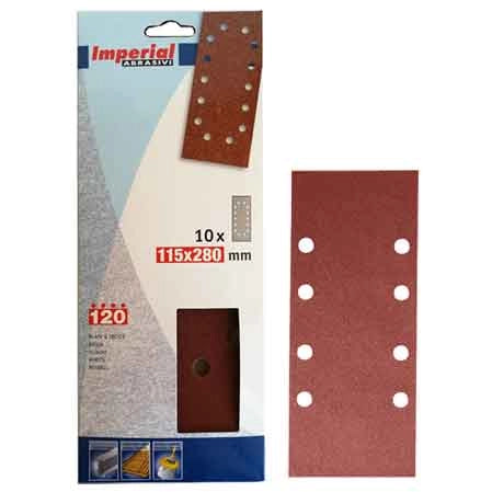 FOGLIO ABRASIVO 115X280 MM Grana 80 - 10 pezzi - IMPERIAL ABRASIVI