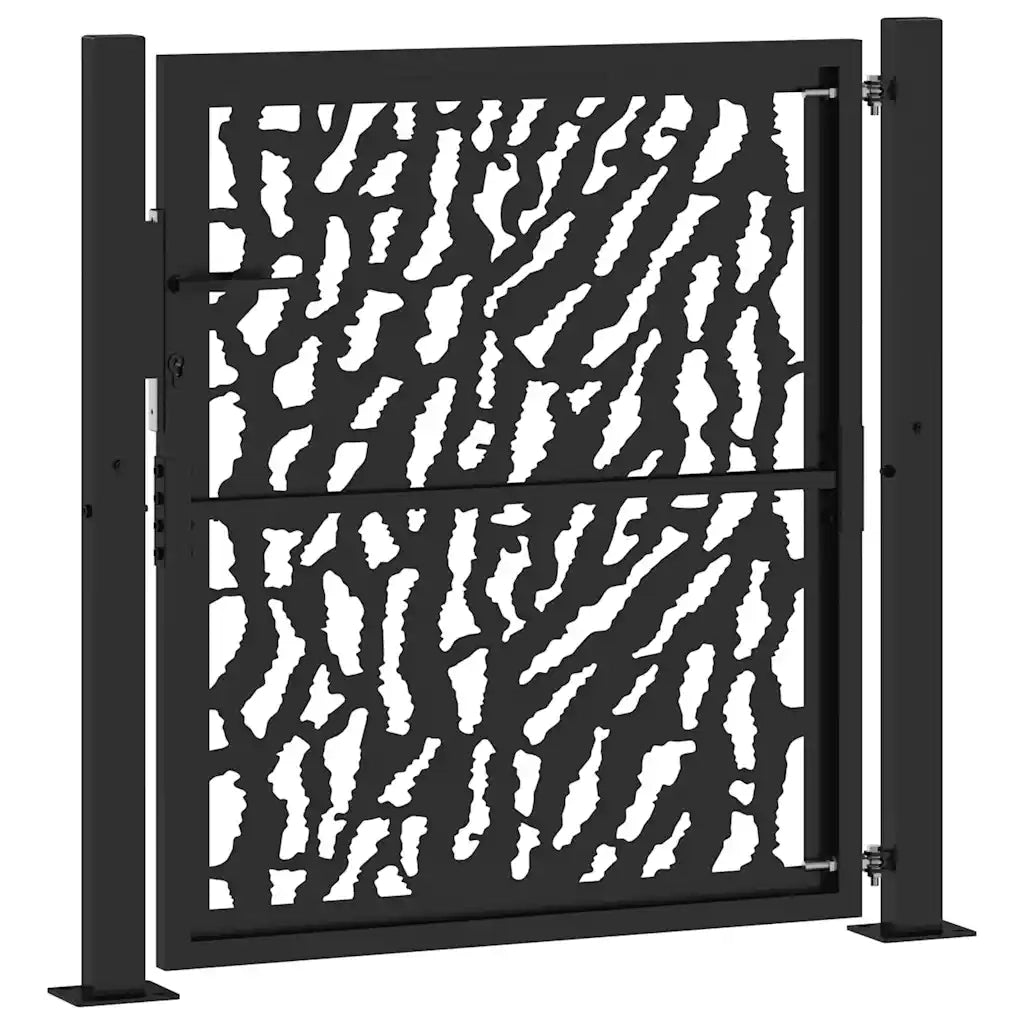 Cancello da giardino nero 100x100 cm in acciaio con design a traliccio 4100979