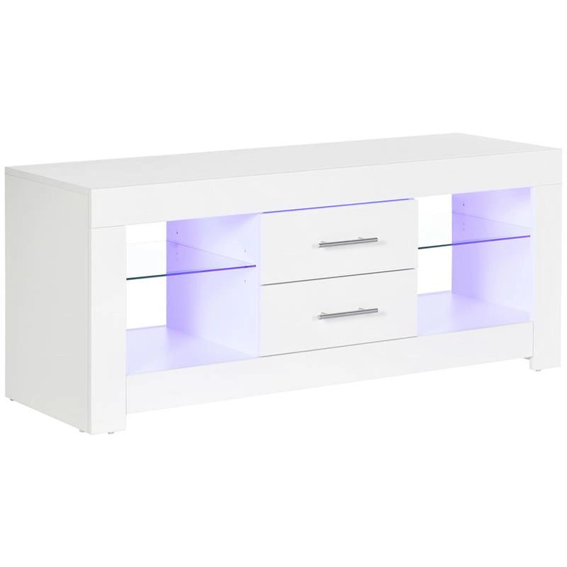 MOBILE PORTA TV DA 55" CON LUCI LED A 12 COLORI E TELECOMANDO LEGNO E VETRO