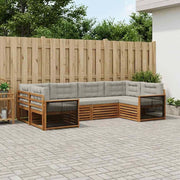 Set di divani da esterno 6 pz Naturale e Grigio Chiaro 3383774