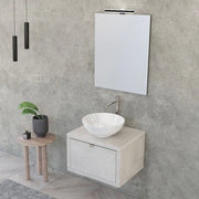 Mobile bagno sospeso 60 cm grigio chiaro con lavabo a bacinella e specchio Master