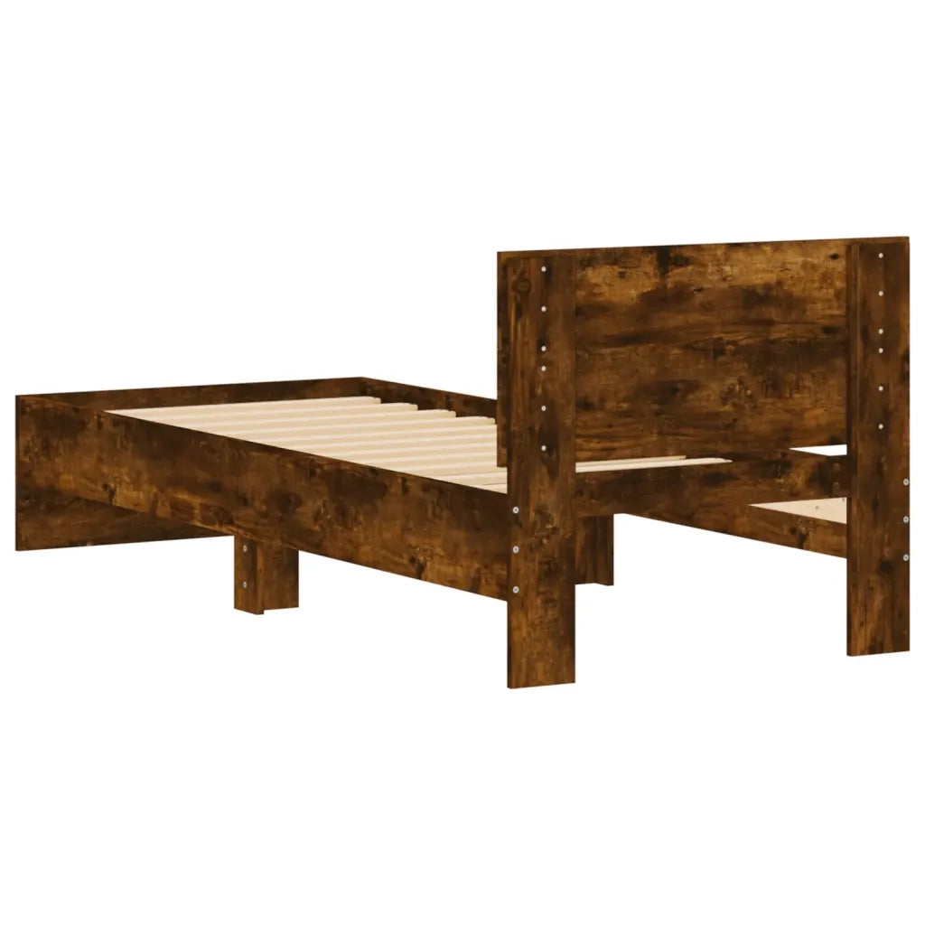 Giroletto con Testiera Rovere Fumo 90x200 cm Legno Multistrato 838628